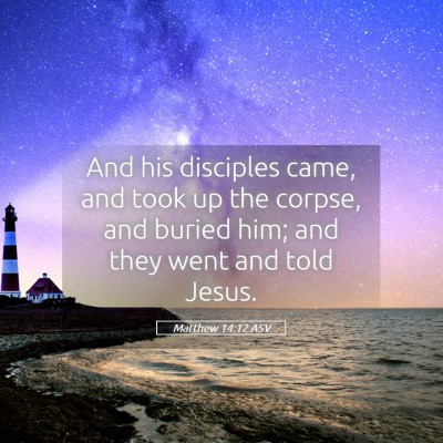 Picture 05 - Matthew 14:12 ASV - And his disciples came, and took up the corpse, - Bible Verse Picture
