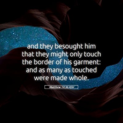Picture 05 - Matthew 14:36 ASV - and they besought him that they might only touch - Bible Verse Picture