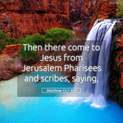 Picture 05 - Matthew 15:1 ASV - Then there come to Jesus from Jerusalem Pharisees - Bible Verse Picture