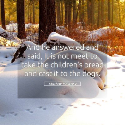 Picture 05 - Matthew 15:26 ASV - And he answered and said, It is not meet to take - Bible Verse Picture