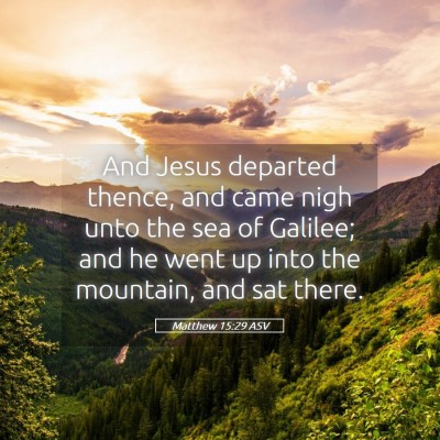 Picture 05 - Matthew 15:29 ASV - And Jesus departed thence, and came nigh unto the - Bible Verse Picture