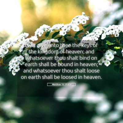 Picture 05 - Matthew 16:19 ASV - I will give unto thee the keys of the kingdom of - Bible Verse Picture