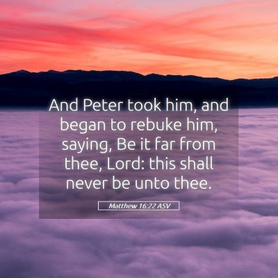 Picture 05 - Matthew 16:22 ASV - And Peter took him, and began to rebuke him, - Bible Verse Picture