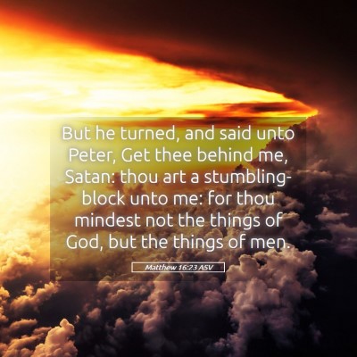 Picture 05 - Matthew 16:23 ASV - But he turned, and said unto Peter, Get thee - Bible Verse Picture