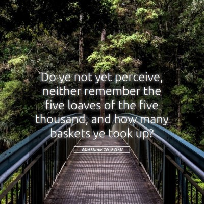 Picture 05 - Matthew 16:9 ASV - Do ye not yet perceive, neither remember the five - Bible Verse Picture