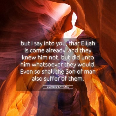 Picture 05 - Matthew 17:12 ASV - but I say into you, that Elijah is come already, - Bible Verse Picture
