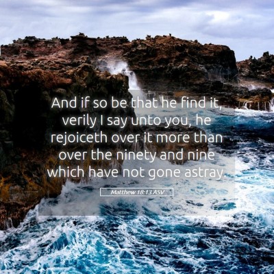 Picture 05 - Matthew 18:13 ASV - And if so be that he find it, verily I say unto - Bible Verse Picture
