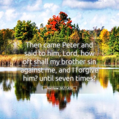 Picture 05 - Matthew 18:21 ASV - Then came Peter and said to him, Lord, how oft - Bible Verse Picture