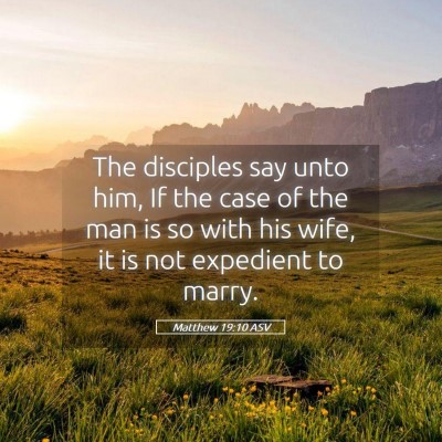 Picture 05 - Matthew 19:10 ASV - The disciples say unto him, If the case of the - Bible Verse Picture