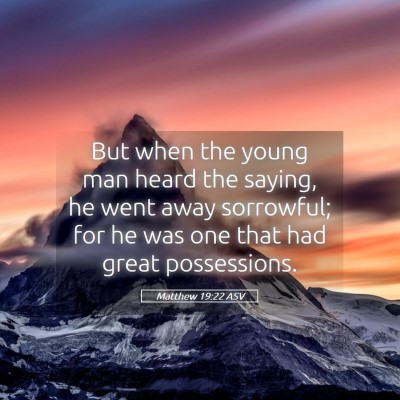 Picture 05 - Matthew 19:22 ASV - But when the young man heard the saying, he went - Bible Verse Picture