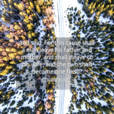 Picture 05 - Matthew 19:5 ASV - and said, For this cause shall a man leave his - Bible Verse Picture