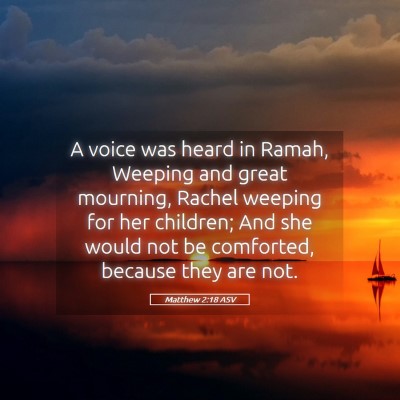 Picture 05 - Matthew 2:18 ASV - A voice was heard in Ramah, Weeping and great - Bible Verse Picture
