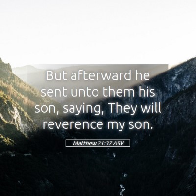 Picture 05 - Matthew 21:37 ASV - But afterward he sent unto them his son, saying, - Bible Verse Picture