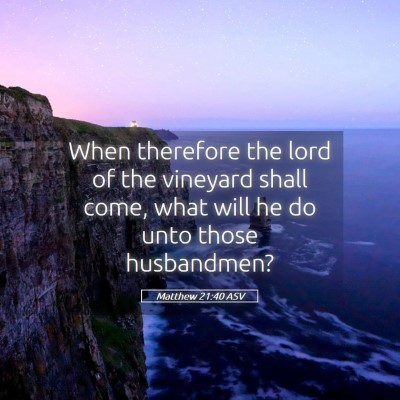 Picture 05 - Matthew 21:40 ASV - When therefore the lord of the vineyard shall - Bible Verse Picture