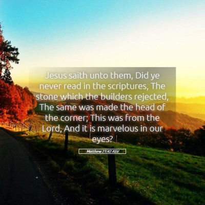 Picture 05 - Matthew 21:42 ASV - Jesus saith unto them, Did ye never read in the - Bible Verse Picture
