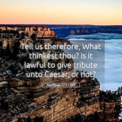 Picture 05 - Matthew 22:17 ASV - Tell us therefore, What thinkest thou? Is it - Bible Verse Picture