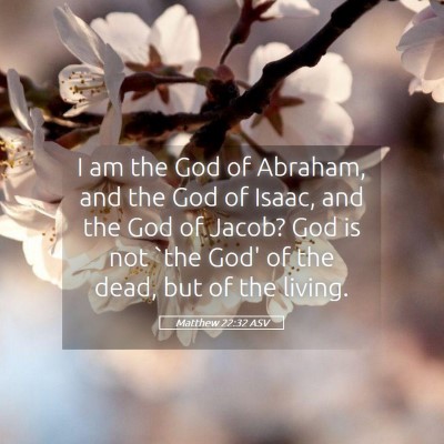 Picture 05 - Matthew 22:32 ASV - I am the God of Abraham, and the God of Isaac, - Bible Verse Picture