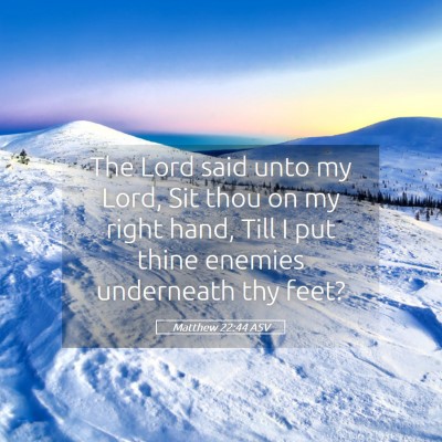 Picture 05 - Matthew 22:44 ASV - The Lord said unto my Lord, Sit thou on my right - Bible Verse Picture