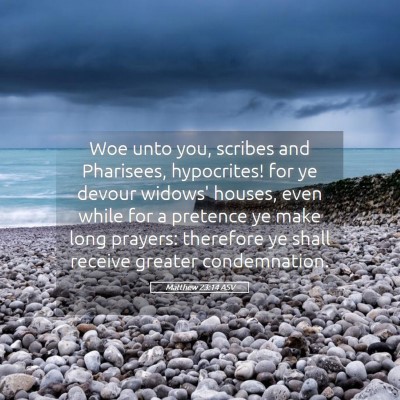Picture 05 - Matthew 23:14 ASV - Woe unto you, scribes and Pharisees, hypocrites! - Bible Verse Picture