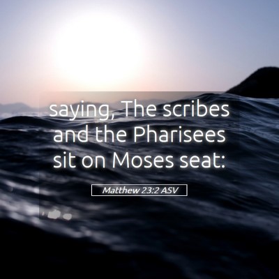 Picture 05 - Matthew 23:2 ASV - saying, The scribes and the Pharisees sit on - Bible Verse Picture
