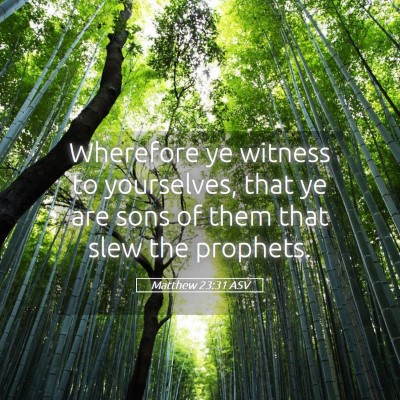 Picture 05 - Matthew 23:31 ASV - Wherefore ye witness to yourselves, that ye are - Bible Verse Picture