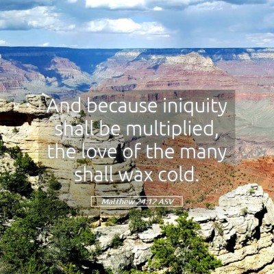 Picture 05 - Matthew 24:12 ASV - And because iniquity shall be multiplied, the - Bible Verse Picture