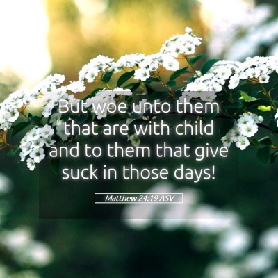 Picture 05 - Matthew 24:19 ASV - But woe unto them that are with child and to them - Bible Verse Picture