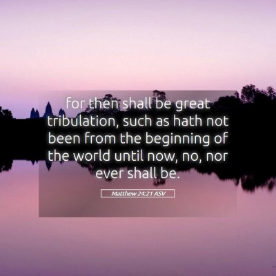 Picture 05 - Matthew 24:21 ASV - for then shall be great tribulation, such as hath - Bible Verse Picture