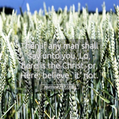Picture 05 - Matthew 24:23 ASV - Then if any man shall say unto you, Lo, here is - Bible Verse Picture