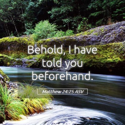 Picture 05 - Matthew 24:25 ASV - Behold, I have told you - Bible Verse Picture