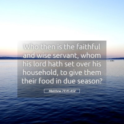 Picture 05 - Matthew 24:45 ASV - Who then is the faithful and wise servant, whom - Bible Verse Picture