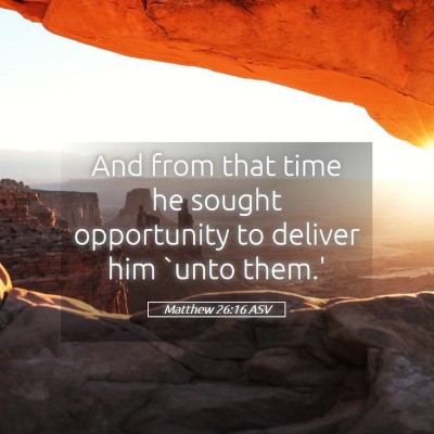 Picture 05 - Matthew 26:16 ASV - And from that time he sought opportunity to - Bible Verse Picture