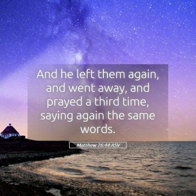 Picture 05 - Matthew 26:44 ASV - And he left them again, and went away, and prayed - Bible Verse Picture