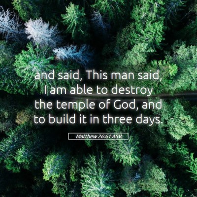 Picture 05 - Matthew 26:61 ASV - and said, This man said, I am able to destroy the - Bible Verse Picture