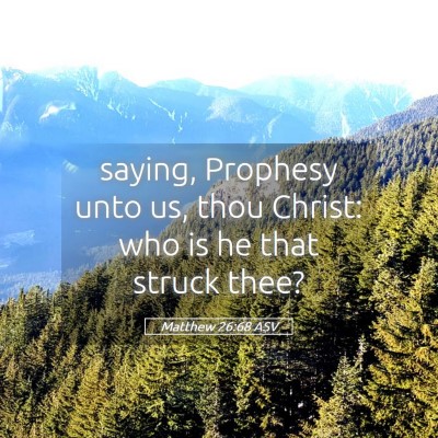 Picture 05 - Matthew 26:68 ASV - saying, Prophesy unto us, thou Christ: who is he - Bible Verse Picture