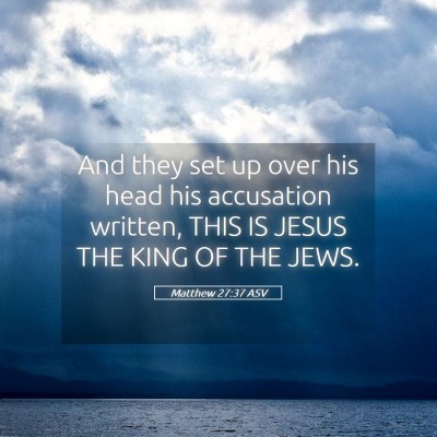 Picture 05 - Matthew 27:37 ASV - And they set up over his head his accusation - Bible Verse Picture