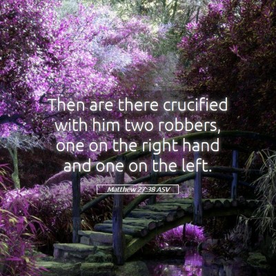 Picture 05 - Matthew 27:38 ASV - Then are there crucified with him two robbers, - Bible Verse Picture