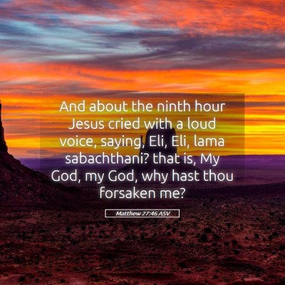 Picture 05 - Matthew 27:46 ASV - And about the ninth hour Jesus cried with a loud - Bible Verse Picture