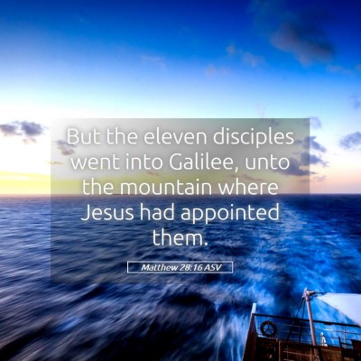 Picture 05 - Matthew 28:16 ASV - But the eleven disciples went into Galilee, unto - Bible Verse Picture