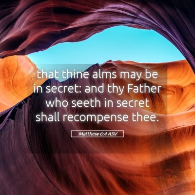 Picture 05 - Matthew 6:4 ASV - that thine alms may be in secret: and thy Father - Bible Verse Picture