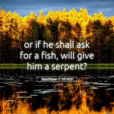 Picture 05 - Matthew 7:10 ASV - or if he shall ask for a fish, will give him a - Bible Verse Picture