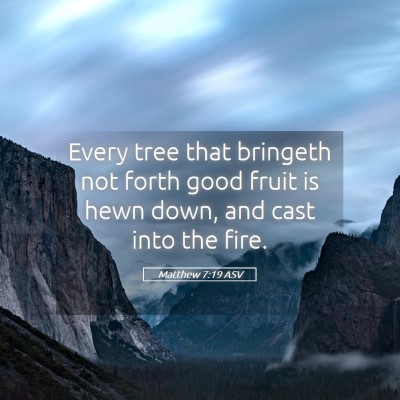 Picture 05 - Matthew 7:19 ASV - Every tree that bringeth not forth good fruit is - Bible Verse Picture