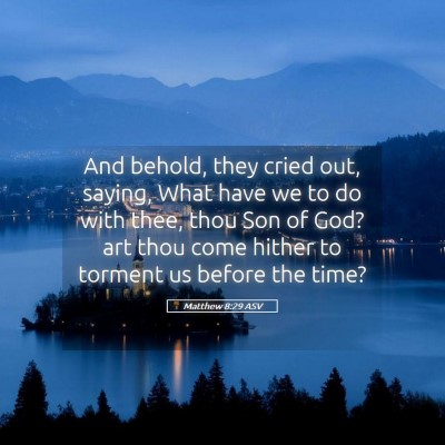 Picture 05 - Matthew 8:29 ASV - And behold, they cried out, saying, What have we - Bible Verse Picture