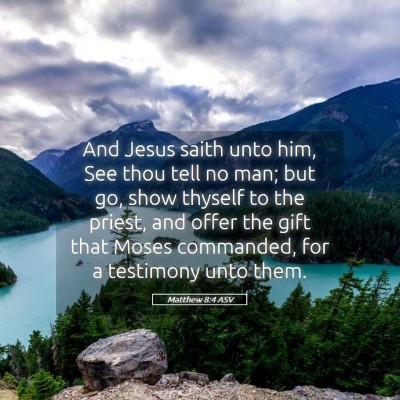 Picture 05 - Matthew 8:4 ASV - And Jesus saith unto him, See thou tell no man; - Bible Verse Picture