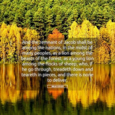 Picture 05 - Micah 5:8 ASV - And the remnant of Jacob shall be among the - Bible Verse Picture