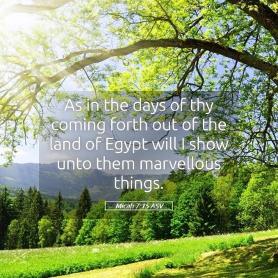 Picture 05 - Micah 7:15 ASV - As in the days of thy coming forth out of the - Bible Verse Picture