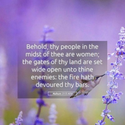Picture 05 - Nahum 3:13 ASV - Behold, thy people in the midst of thee are - Bible Verse Picture