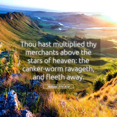 Picture 05 - Nahum 3:16 ASV - Thou hast multiplied thy merchants above the - Bible Verse Picture