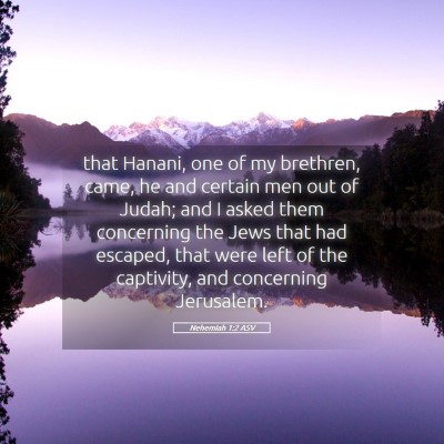 Picture 05 - Nehemiah 1:2 ASV - that Hanani, one of my brethren, came, he and - Bible Verse Picture