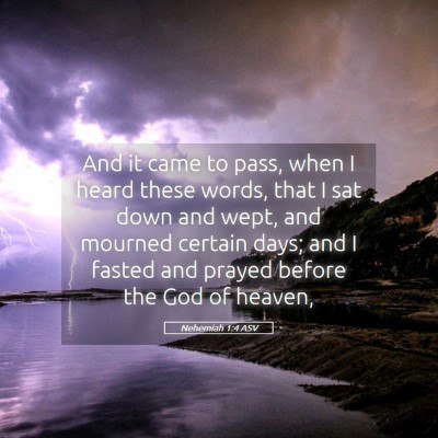 Picture 05 - Nehemiah 1:4 ASV - And it came to pass, when I heard these words, - Bible Verse Picture